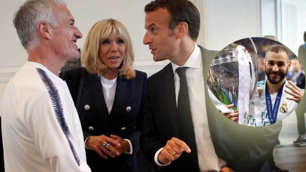 ماكرون يمدح بنزيمة ويُدلي برأيه حول استبعاده من تشكيلة فرنسا