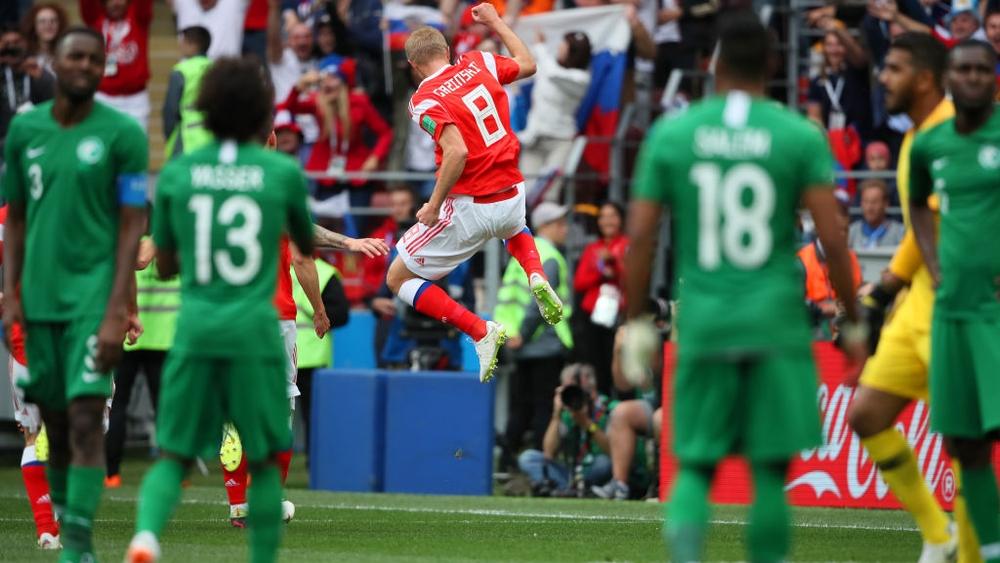 هيجانٌ روسي يُمزق شباك السعودية بخماسية