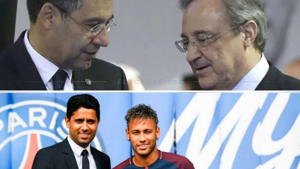 رئيس برشلونة يصدم الخليفي بعد شكواه من نيمار وريال مدريد!