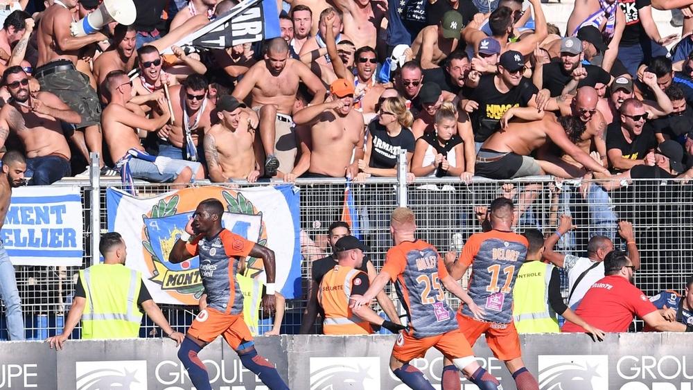 مونبلييه يصعد للوصافة مؤقتا ولكن مهدد بالعقوبات بسبب جمهوره