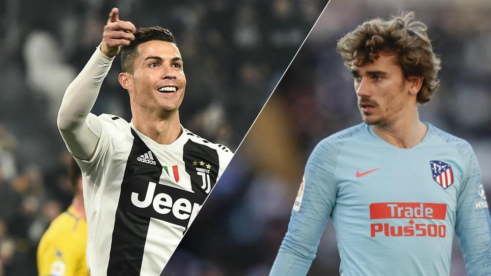 شبح رونالدو يطارد غريزمان في لقاء الأتليتيكو واليوفي