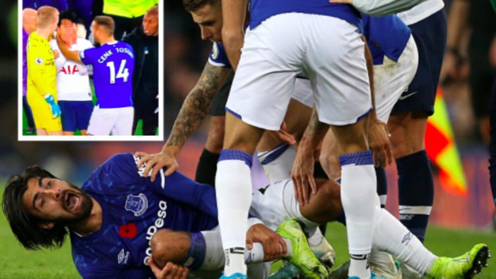 أندري جوميز يتعرض لإصابة خطيرة .. وسون يبكي بعد عرقلته