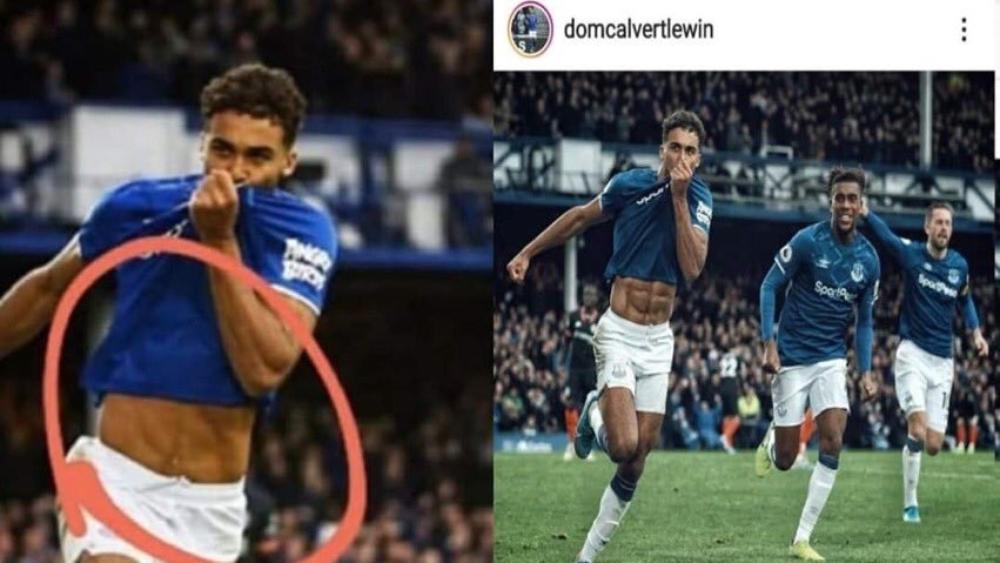 لاعب إيفرتون يعرض نفسه للسخرية بسبب عضلات البطن "الزائفة"!