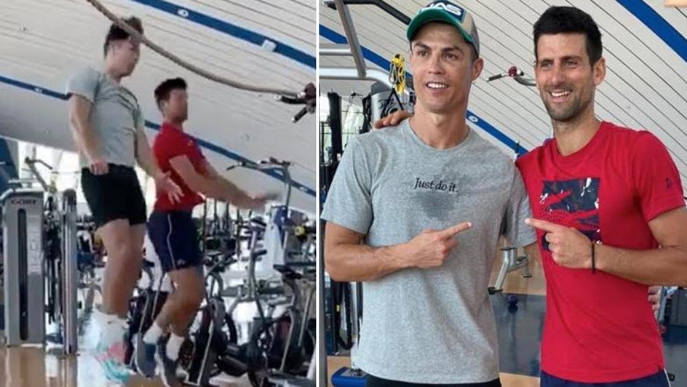 كريستيانو يُعطي دجوكوفيتش درسًا في كيفية القفز عاليًا