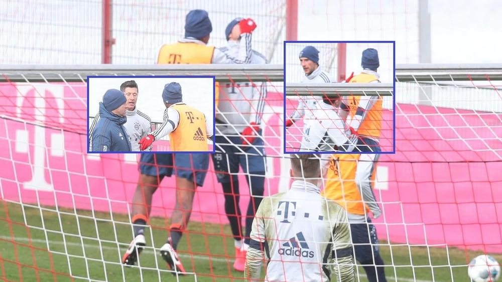 عراك بالأيدي في تدريبات بايرن ميونخ.. وليفاندوفسكي يتدخل لتهدئة الأمور