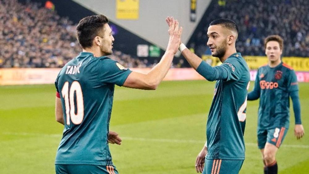 بعد غيابه عن 4 مباريات بداعي الإصابة.. حكيم زياش يعود للميادين وأياكس يبلغ نصف نهائي كأس هولندا