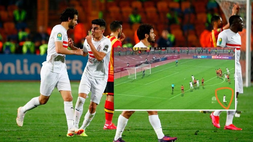 جماهير الزمالك تتفاعل مع "حالة" بنشرقي أثناء تنفيذ ركلة الجزاء ضد الترجي