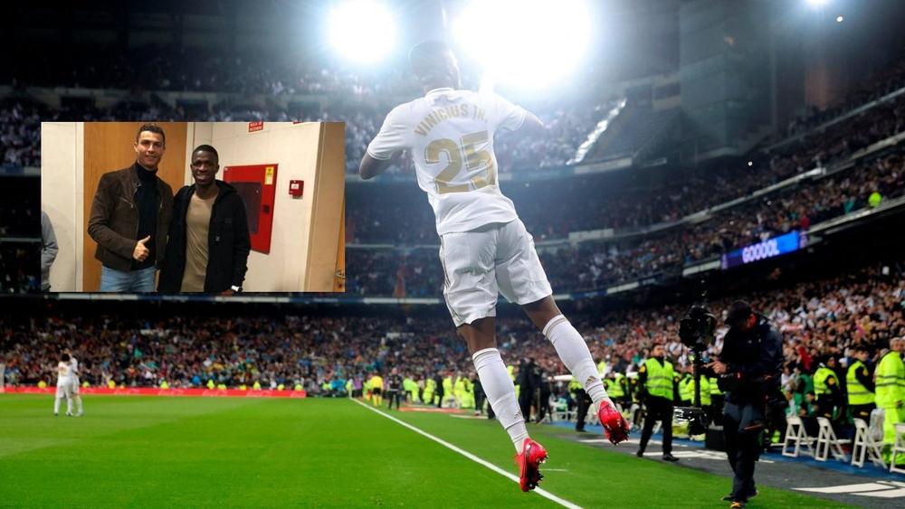 فينيسيوس: "كريستيانو جاء إلى غرفة الملابس وشجّعنا بين شوطي الكلاسيكو .. لذلك احتفلت على طريقته"