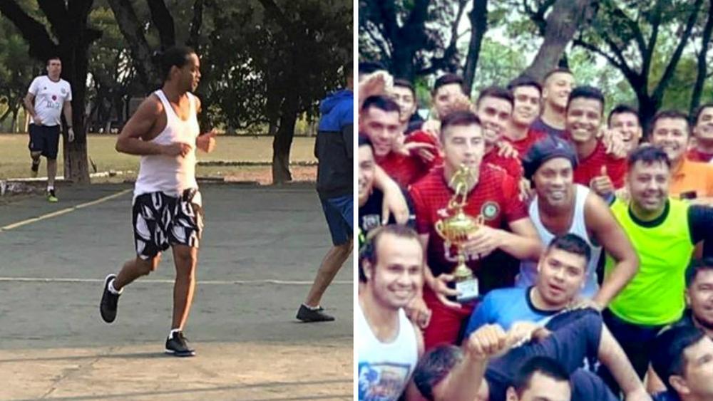 رونالدينيو يشارك في مباراة مع السجناء.. ويقود فريقه لإحراز اللقب بـ5 أهداف و6 تمريرات حاسمة!