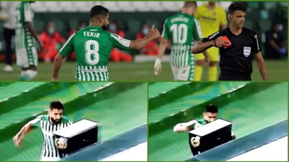 بعد طرده أمام فياريال.. نبيل فقير يفقد أعصابه و"يضرب" شاشة الـ"VAR"!