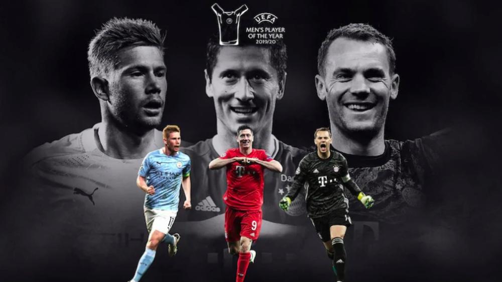 دي بروين يُنافس نوير وليفاندوفسكي على جائزة لاعب العام في أوروبا