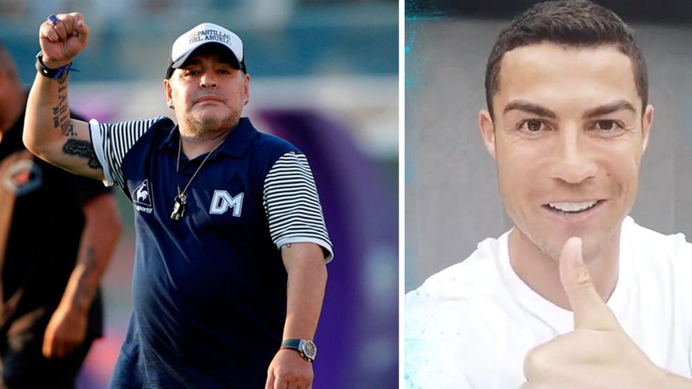 كريستيانو مهنئا مارادونا: "أنت رقم واحد ولكن بعدي"