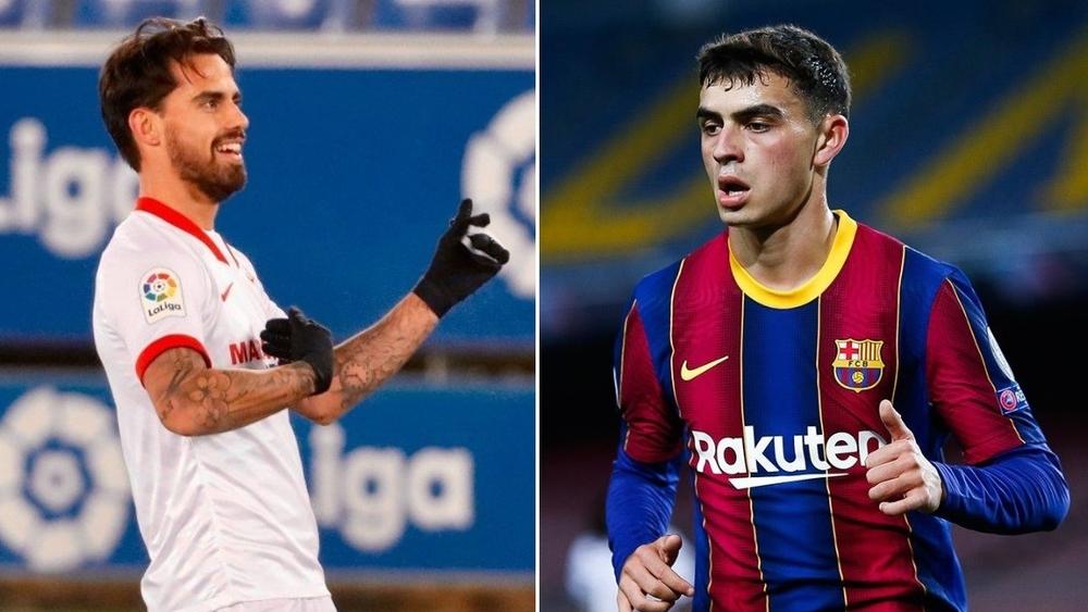 بيدري: "أعتقد أننا كنا نستحق ركلة جزاء".. نجم إشبيلية سوسو يرد بـ"سخرية" مستخدما رمز "البكاء"