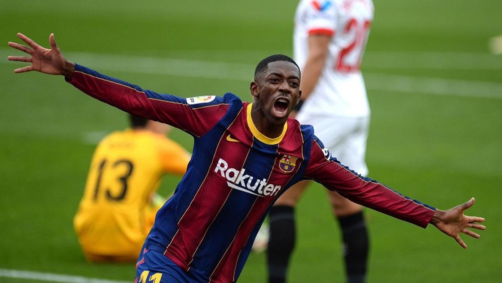 بحضور بونو والحدادي كرسميين.. برشلونة يتغلب على إشبيلية بهدفي ديمبيلي وميسي