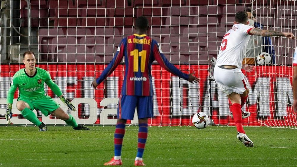 تير شتيغن بعد التصدي لركلة جزاء أوكامبوس: "الحظ يلعب دورا في التصدي لركلات الجزاء"