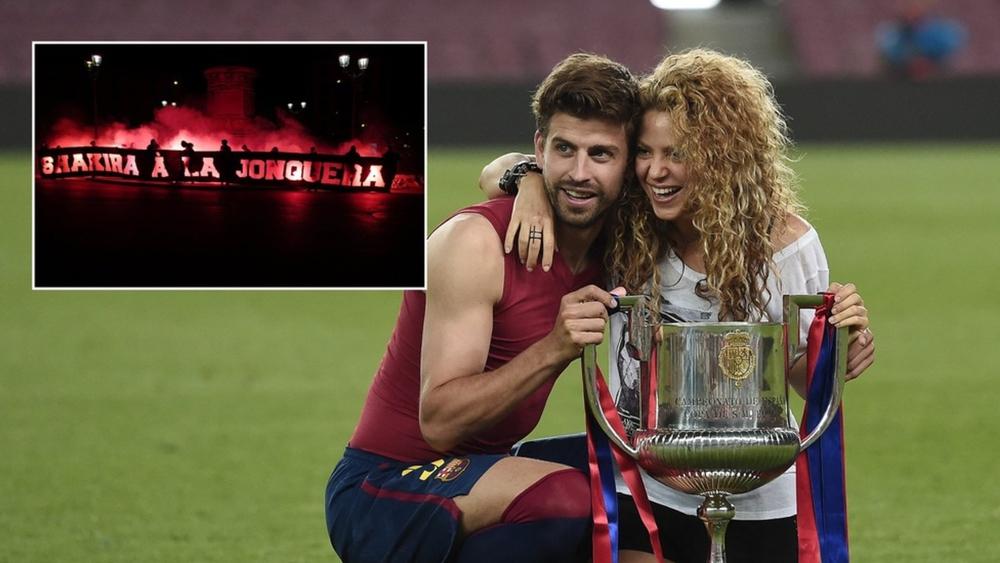 قبل مواجهة برشلونة .. جماهير باريس سان جيرمان ترفع لافتة "مسيئة" في حق شاكيرا