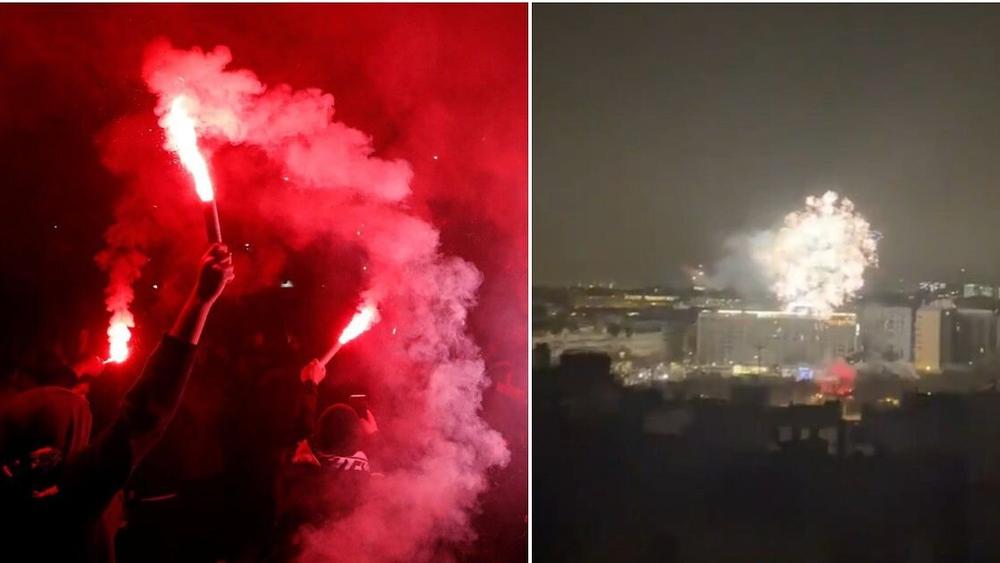 جماهير باريس سان جيرمان تسهر أمام فندق برشلونة وتوقظ اللاعبين بـ"الألعاب النارية" في الرابعة فجرًا