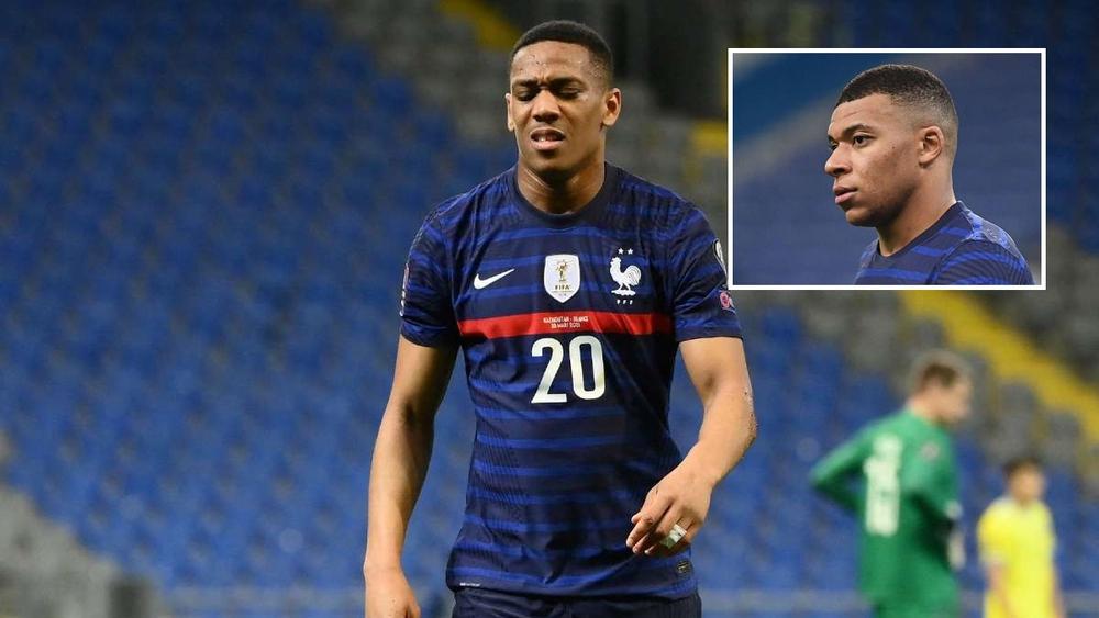 مارسيال "يتجاهل" مبابي ويرفض مصافحته بعد استبداله أمام كازاخستان