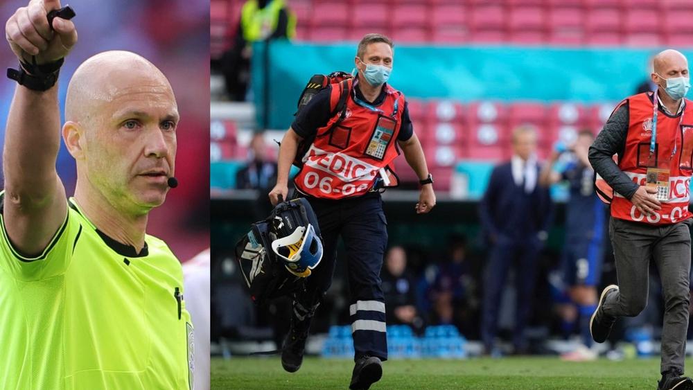 اعتبرهم المتابعون "جنود الخفاء" في إنقاذ إريكسن.. الإشادات تتهاطل على الحكم تايلور والطاقم الطبي بعد "حسن تدبيرهم" لأزمة لاعب الدنمارك