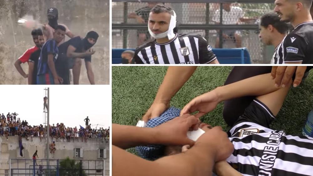 جماهير الأولمبي للنقل ترمي "الحجارة والشهب الاصطناعية" من أسطح المنازل.. الحكم يوقف المباراة والصفاقسي يبلغ نهائي كأس تونس!