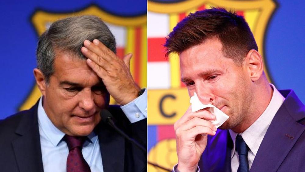 لابورتا: "بقاء ميسي في برشلونة كان مستحيلًا وباريس سان جيرمان سيكون وجهته المقبلة"