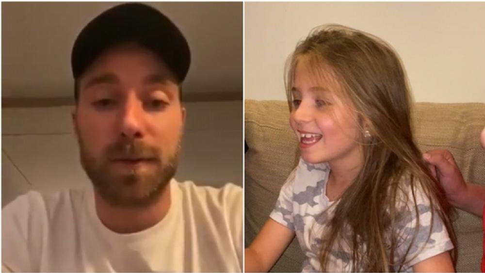 إريكسن يدعم طفلة قبل عملية في القلب برسالة فيديو "مؤثرة"