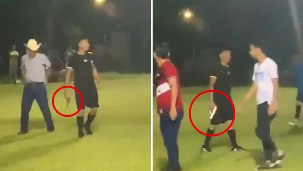 يحدث في الهوندوراس.. حكم يشهر "مسدسا" في وجه اللاعبين والجمهور!