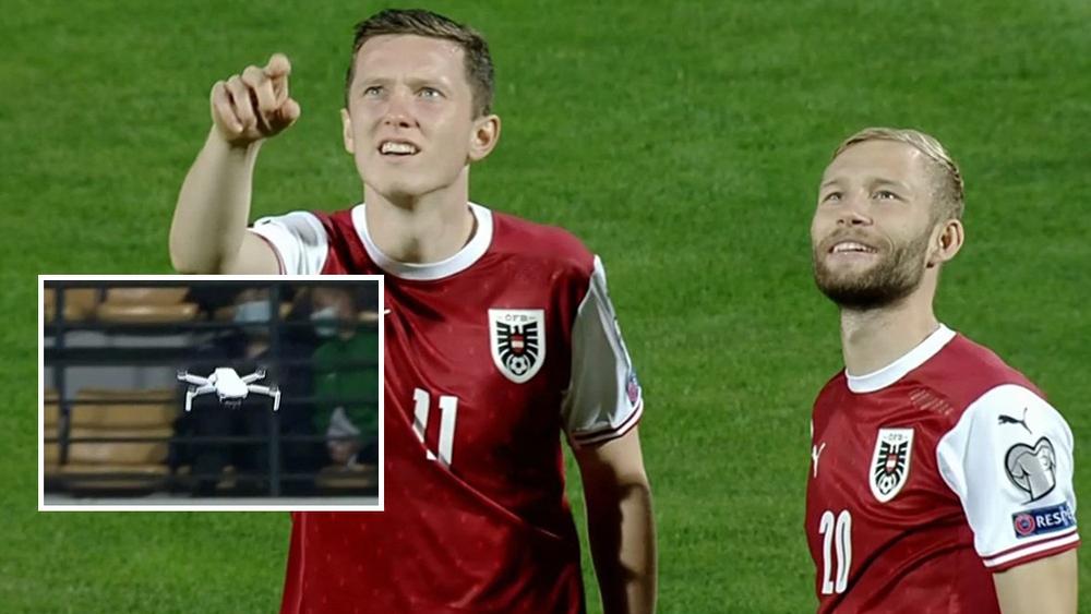 "درون" تتسبب في تأخير انطلاق مباراة مولدوفا والنمسا لحوالي 30 دقيقة!