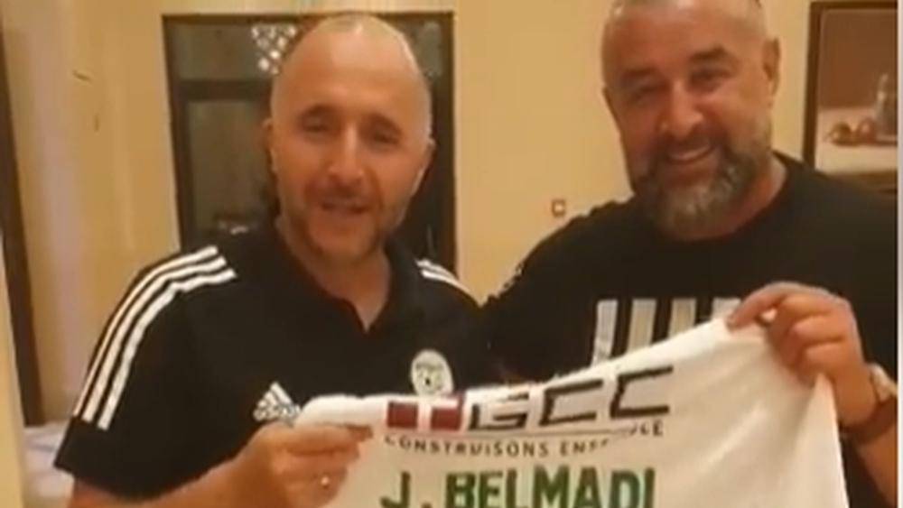 بنشيخة يلتقي ببلماضي ويُهديه قميص الدفاع الحسني الجديدي