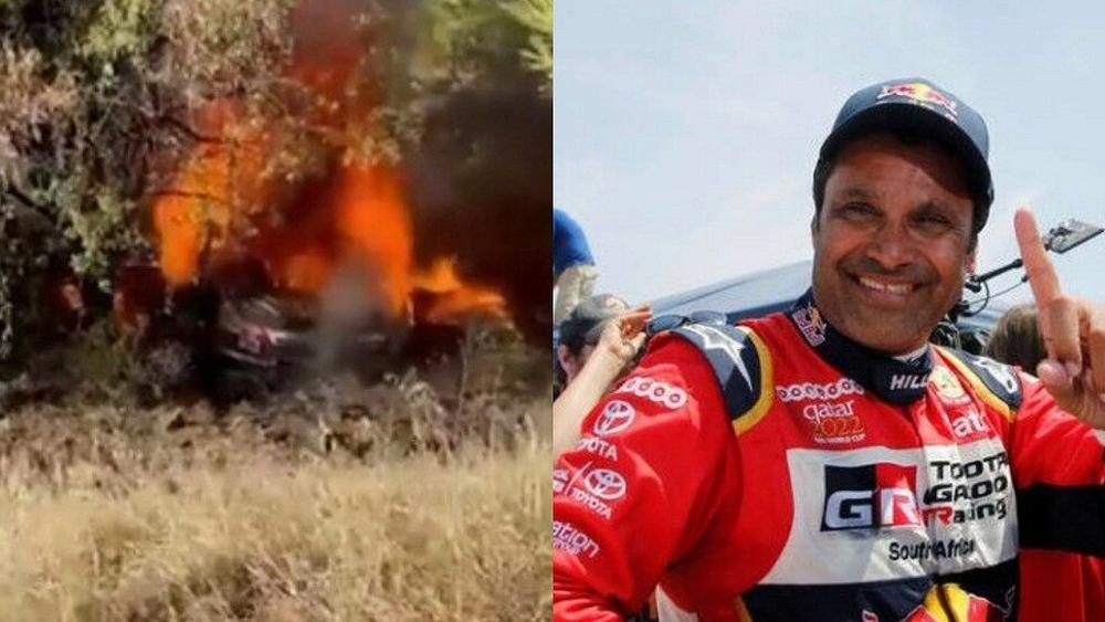 بالفيديو/ المتسابق القطري "ناصر العطية" يتعرض لـ"حادث مروع" خلال "رالي قبرص" وسيارته تحترق بـ"شكل كامل"