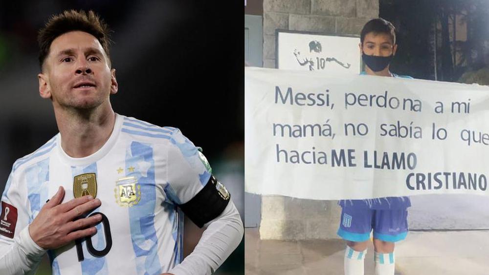 طفل أرجنتيني يعتذر لميسي نيابة عن والدته بسبب تسميته على اسم "كريستيانو"