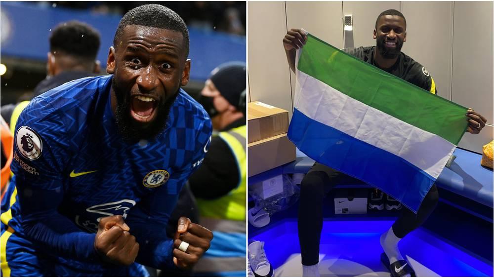 الألماني روديغير مدافع تشيلسي يحتفل بتعادل منتخب سيراليون "موطن والدته" أمام الجزائر في "الكان"