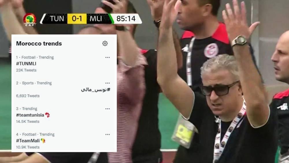 مباراة تونس ومالي تتصدر "التريند المغربي" في "تويتر" وأنصار "نسور قرطاج" يصفون الحدث بالمهزلة