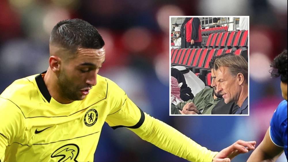 بحضور زياش الرسمي.. هيرفي رونار تابع مباراة تشيلسي والهلال من الملعب