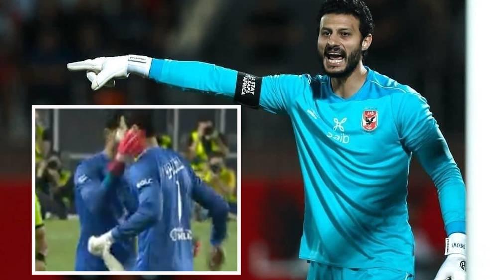 بالفيديو / حارس الأهلي "محمد الشناوي" يخرج مصابًا من مباراة البنك الأهلي