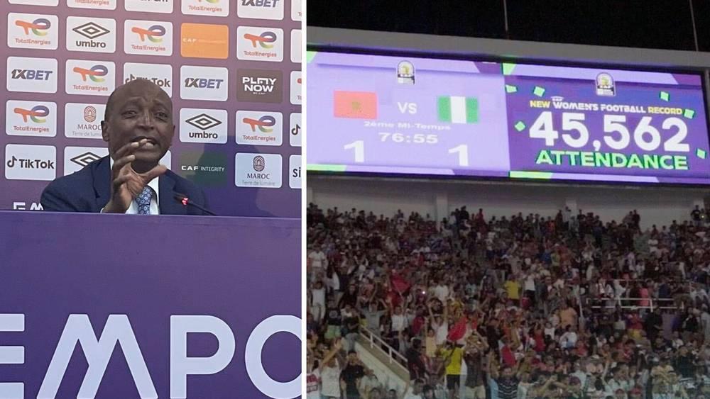 موتسيبي يشيد بالرقم القياسي للحضور الجماهيري في مباراة المغرب ونيجيريا: "يتعين علينا زيادة الاستثمار بشكل كبير في كرة القدم النسوية"