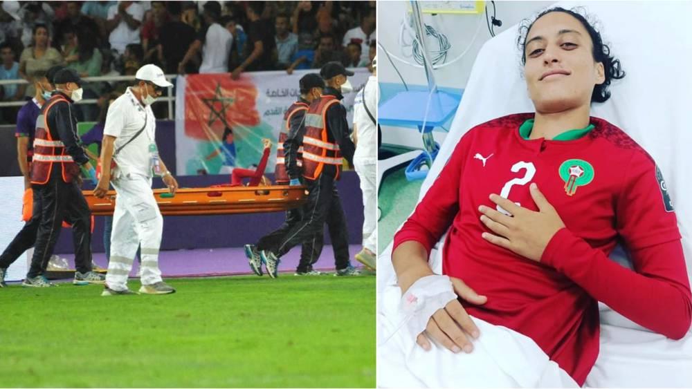 الرضواني تطمئن الجماهير المغربية بخصوص حالتها الصحية بعد تعرضها للإصابة في نهائي "كان السيدات" أمام جنوب أفريقيا
