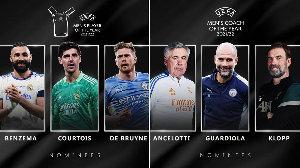جوائز "اليويفا"/ بنزيما وكورتوا ودي بروين في اللائحة النهائية لـ"أفضل لاعب".. أنشيلوتي وكلوب وغوارديولا يتنافسون على جائزة "أفضل مدرب"