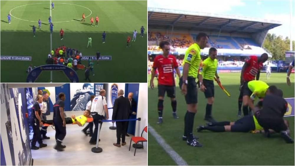 قبل دقائق من انطلاق مباراة رين وتروا في الدوري الفرنسي.. الحكم المساعد يسقط أرضا ويدخل في "حالة إغماء"