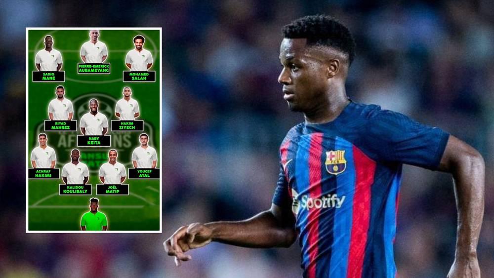 أنسو فاتي يختار حكيمي وزياش ضمن تشكيلته المفضلة في أفريقيا