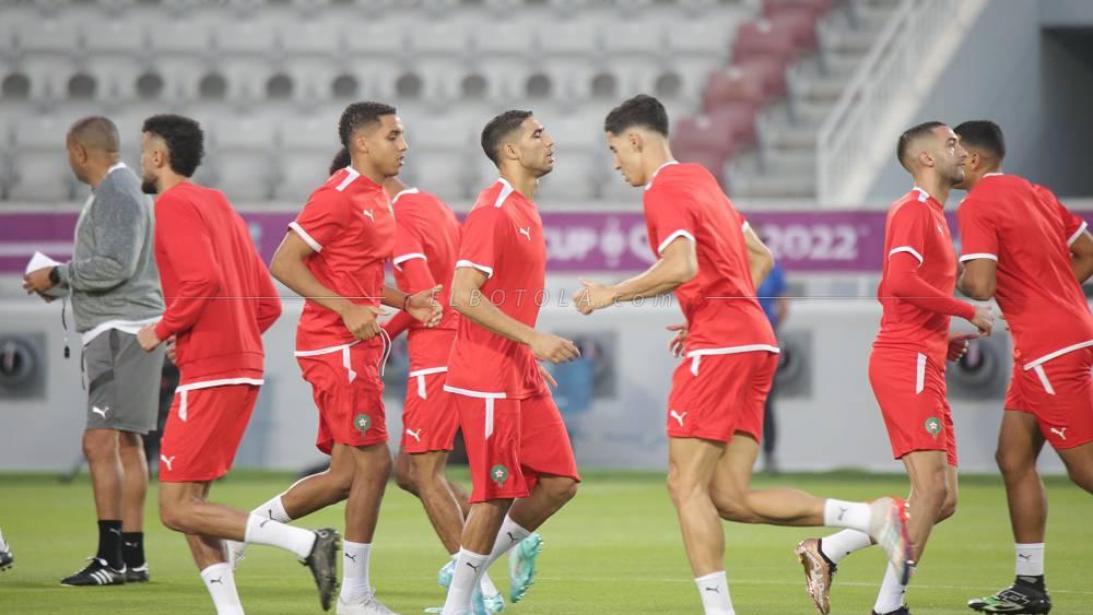 المنتخب المغربي يجري آخر حصة تدريبية استعدادا لمواجهة بلجيكا في مونديال "قطر 2022"