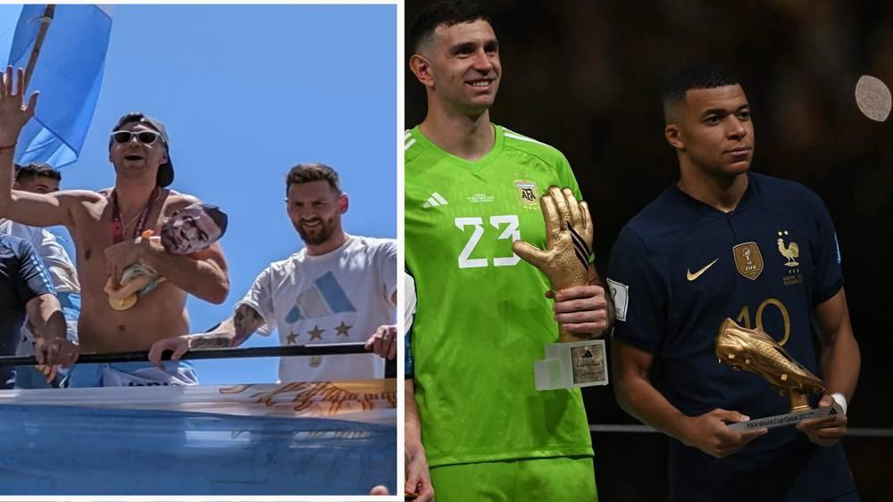 الصحافة الفرنسية تنتقد سخرية "إيميليانو مارتينيز" من مبابي حاملاً "دمية" عليها صورته وفي حضور ميسي