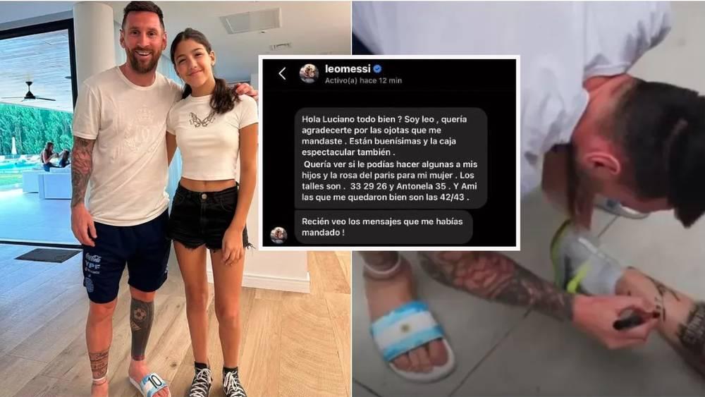 شركة لتصنيع "النعال" تفتخر برسالة ميسي وتظهر تواضعه بعدما طلب منهم منتجات لأسرته بخطاب استهله بجملة: "مرحبًا معكم ليو"