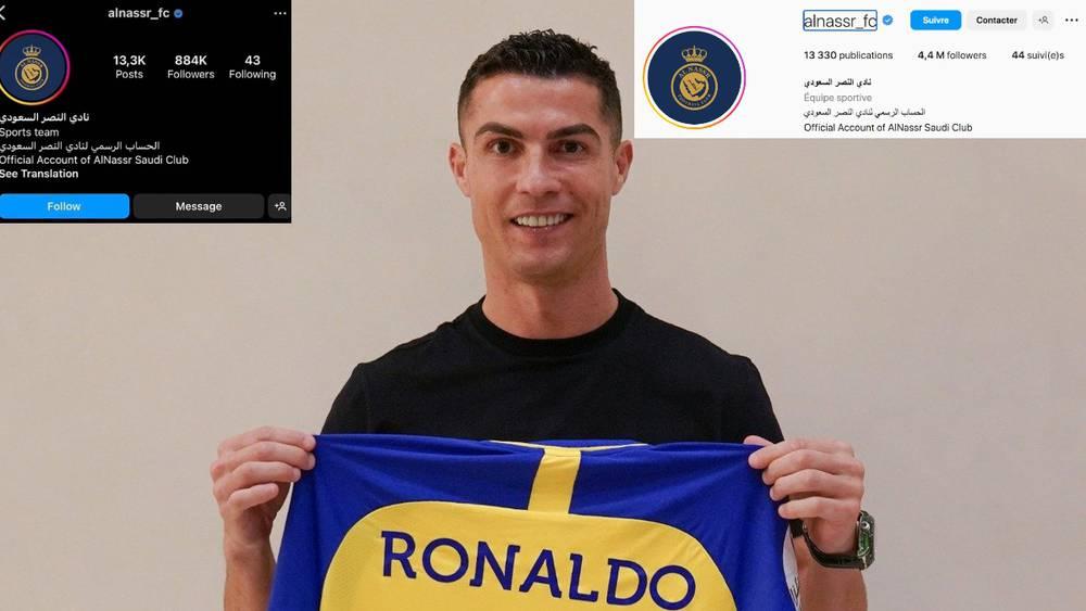 في أقل من 24 ساعة.. النصر يحظى بأكثر من 3 ملايين متابع جديد على "إنستغرام" بعد ضمّ رونالدو