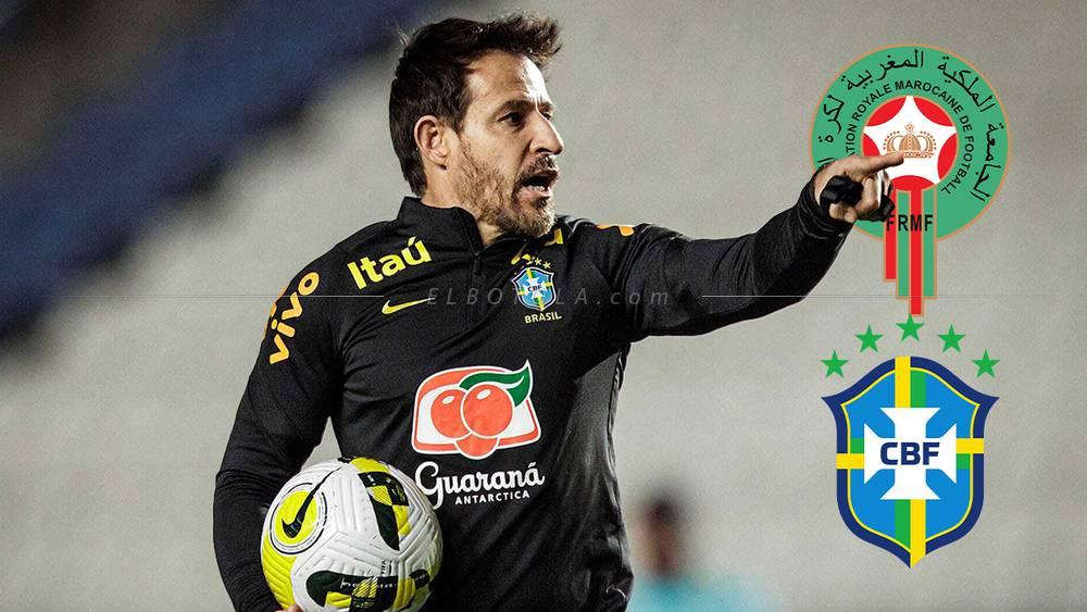 المدرب "رامون مينيزيس" يقود المنتخب البرازيلي في مواجهته الودية ضد المغرب