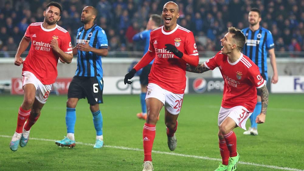 ثمن نهائي دوري الأبطال/ بنفيكا يتغلب في حوار الذهاب على مضيفه كلوب بروج (2-0)