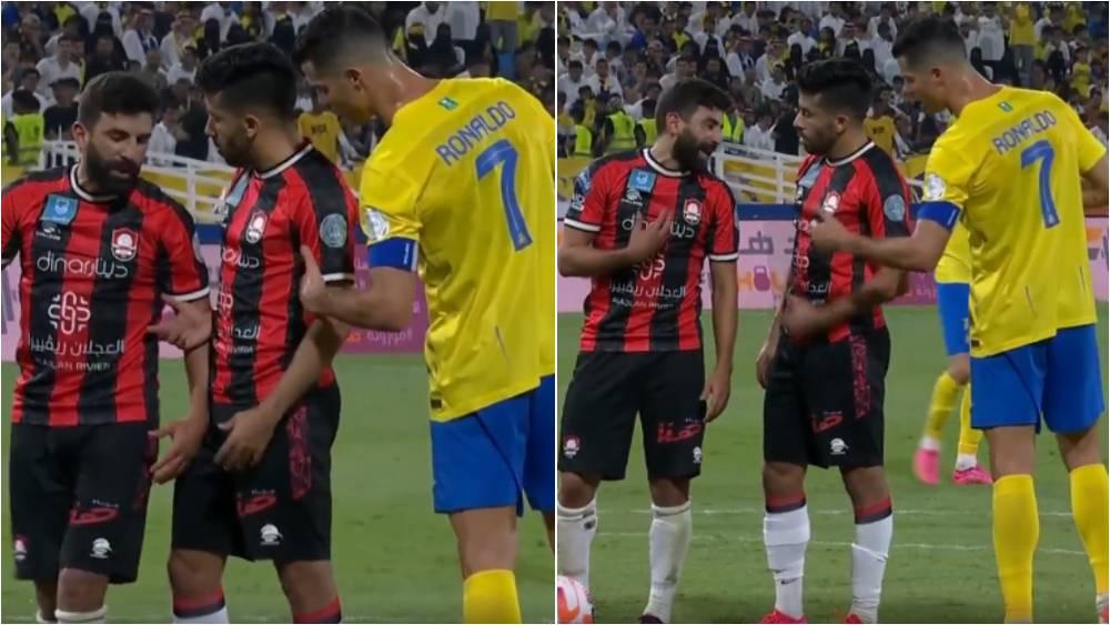 رونالدو يتدخل لحل الخلاف الذي نشب بين المغربيين فوزير والبركاوي بسبب ركلة جزاء