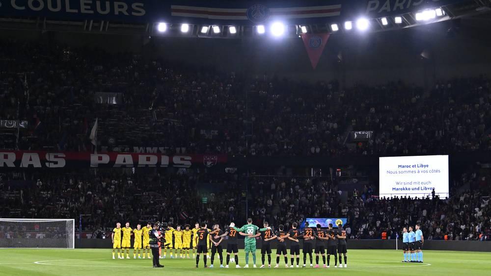 دقيقة صمت من باريس سان جيرمان وبوروسيا دورتموند قبل مباراتهما حداداً على ضحايا "زلزال الحوز" و"إعصار دانيال"