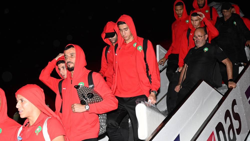 Mountakhab - L'arrivée des Lions de l’Atlas à Dar-Essalam