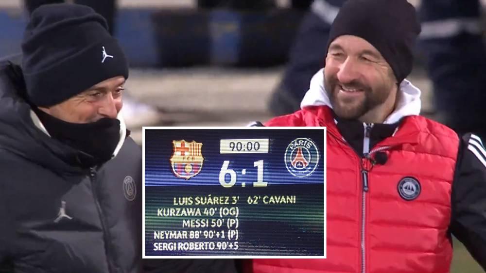 مدرب ريفيل لإنريكي بعد خسارة فريقه 0-9: "لقد كنت حاضرا في الريمونتادا عام 2017.. أنا أحبك كثيرا كمدرب"